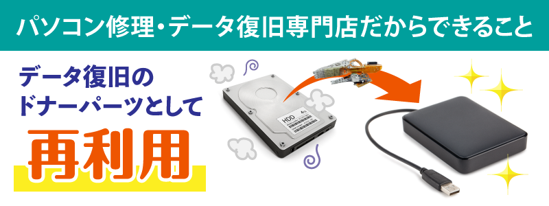 他の外付けHDD用のドナーパーツとして再利用