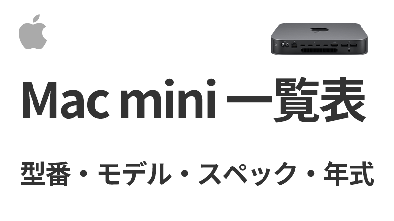 Mac mini型番・モデル名 2023年発売分も掲載