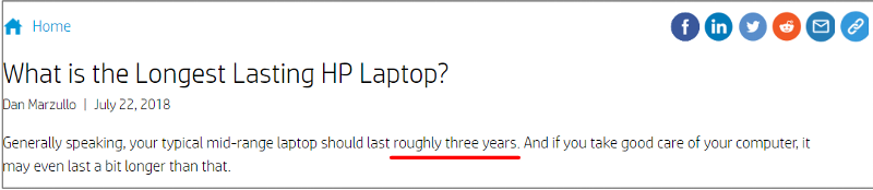 HPのパソコン寿命は3年の見解