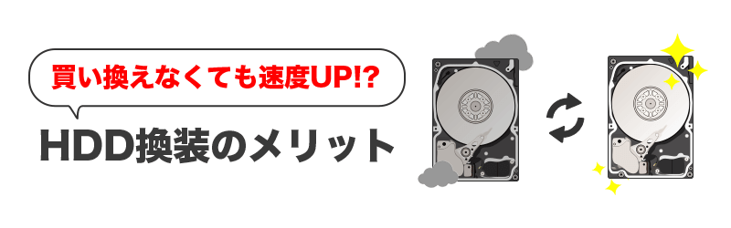 HDD換装のメリット SDD換装・メモリ増枠の場合いくら？